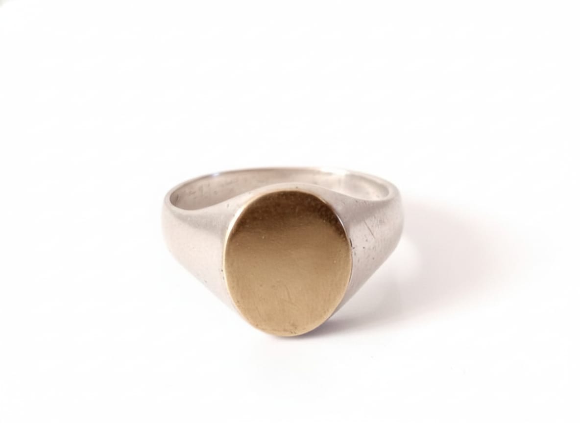 Anillo Plata y Oro Para Grabar